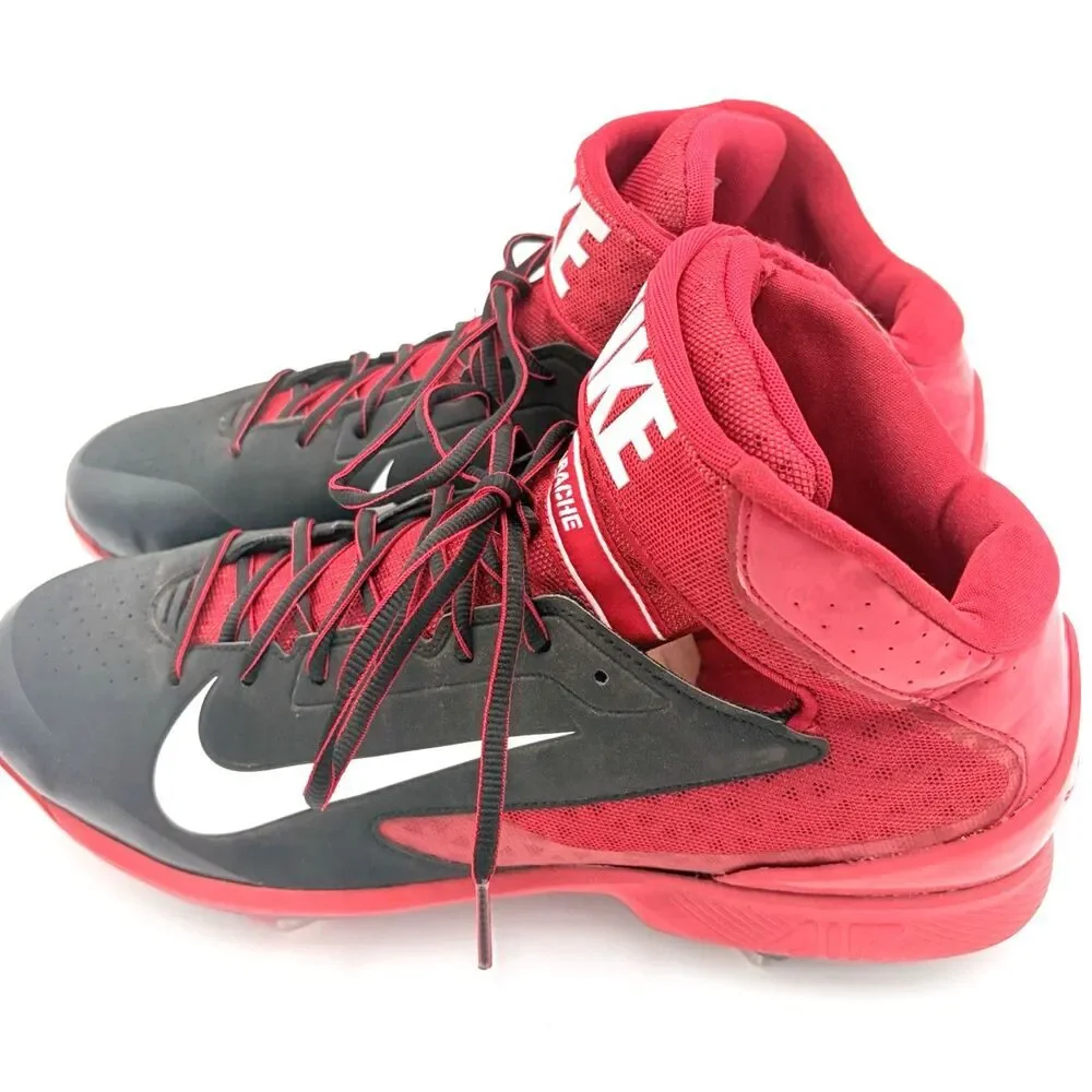 Nike Huarache Baseball Cleats Mens Size 14 Red Black Metal Spikes New